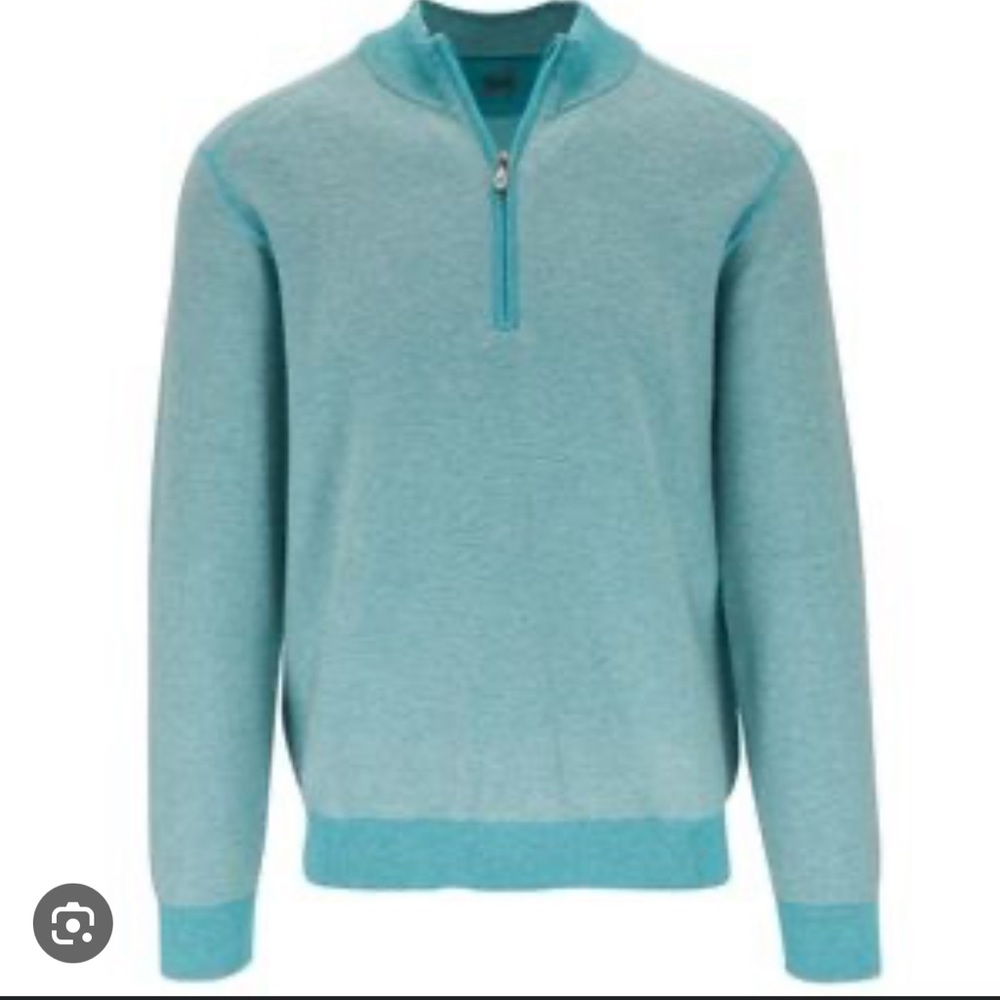 Men’s Raffi Turquoise Quarter Zip Sweater